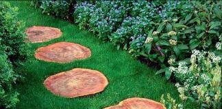 Дорожки из спилов своими руками