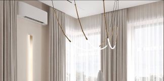 Стильная кухня-гостиная в загородном доме