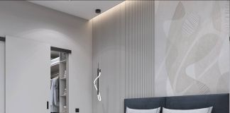 Сдержанная спальня с гардеробной