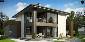 Проект дома с гаражом и террасой