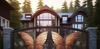 Ворота кованые с калиткой для частного дома